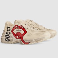 Gucci Women's Rhyton Sneakers with Mouth Print