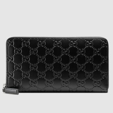 Gucci Zippy Organizer Wallet In Black Signature Leather